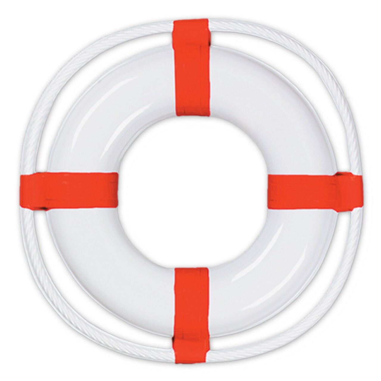 Party Central Club Pack of 24 White and Orange Nautical Life Preserver Party Decorations 23"